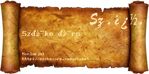 Szőke Örs névjegykártya