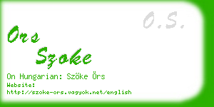 ors szoke business card